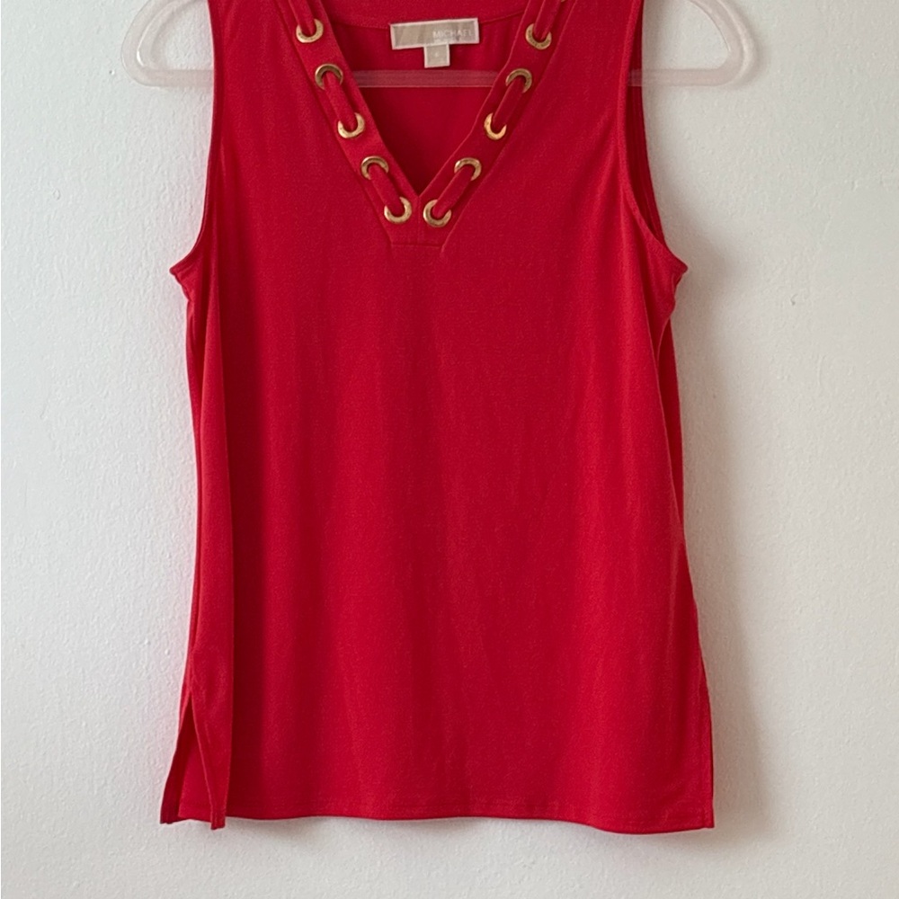 Michael Kors Red Top with Gold Details